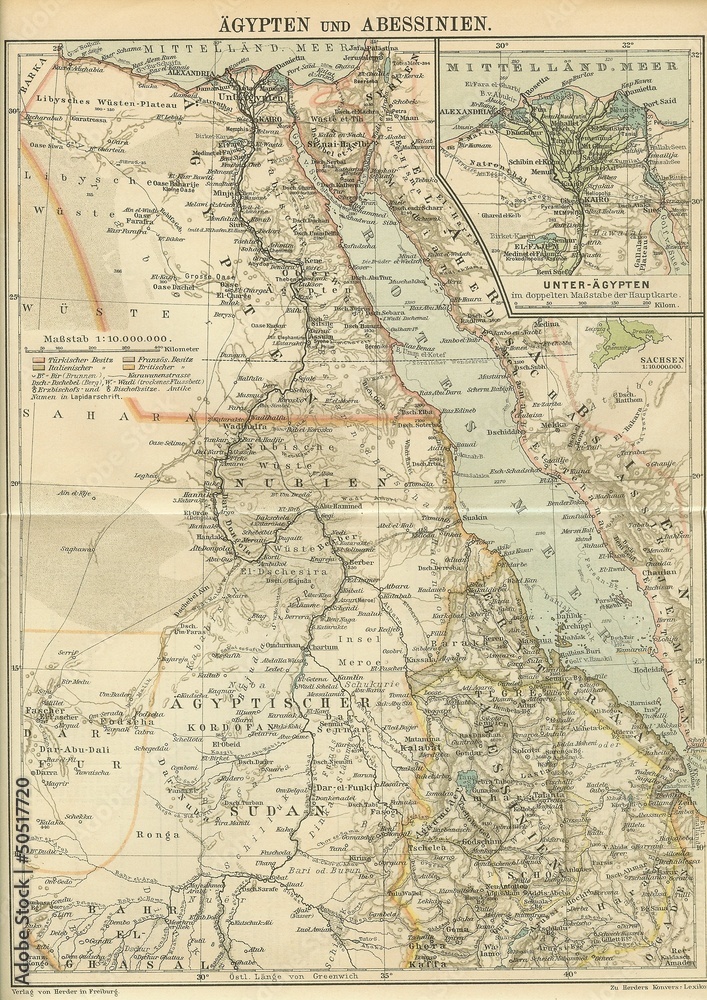 Egypt vintage map