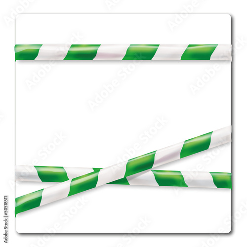 Flatterband Grün Weiß