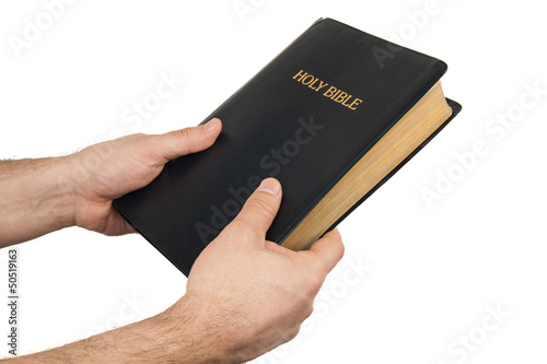 Man giving a Bible