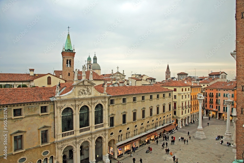 city of vicenza and the main square and Church