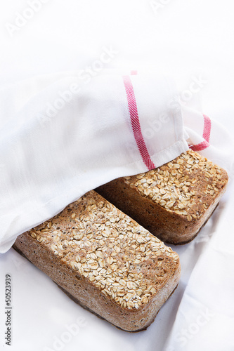 Home baked wholemeal bread with seed