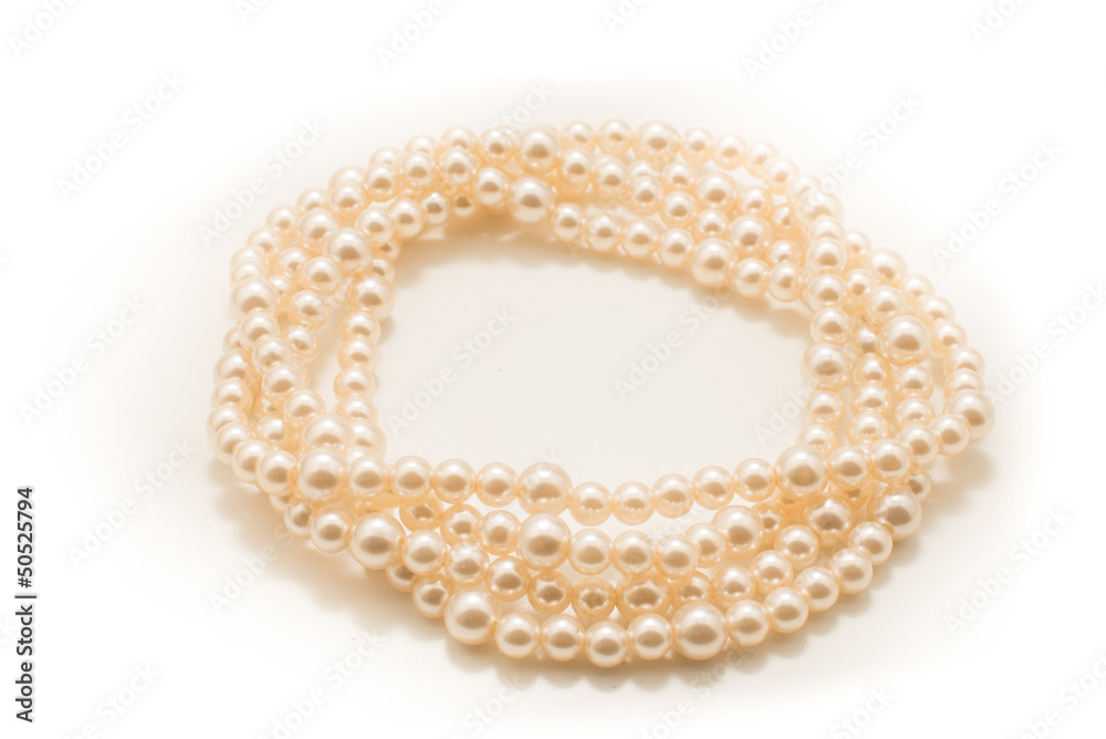 Pearl necklace coiled up Pearl necklace coiled up