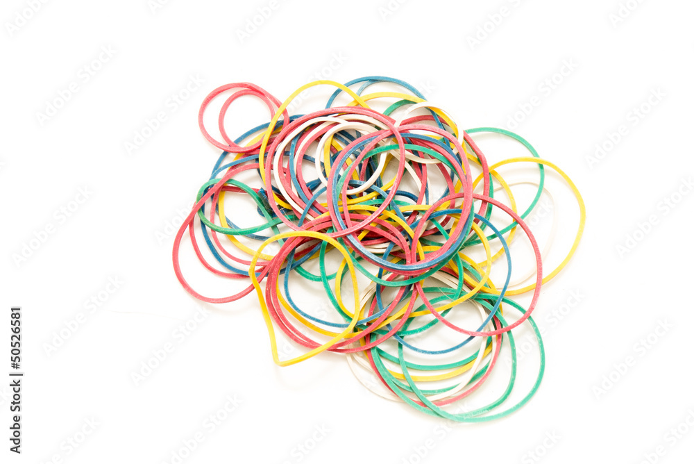 Pile of circulate elastic bands Pile of circulate elastic bands