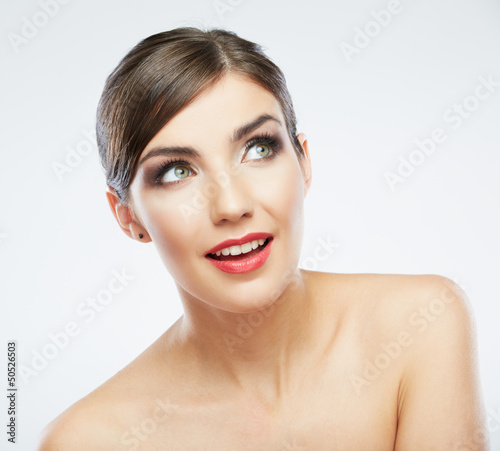 Woman face close up portrait