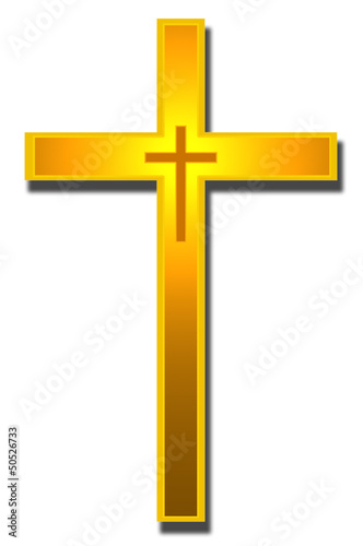 Catholic Golden cross, Christian Symbol.