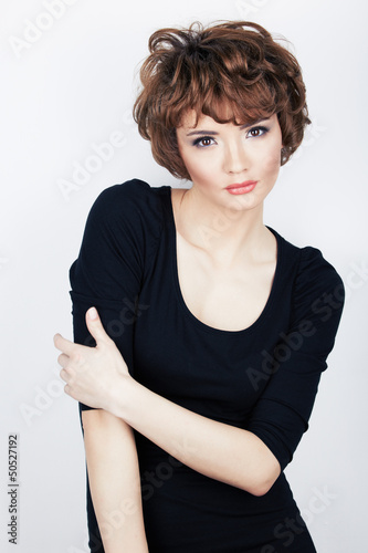 Young beauty model with short hair