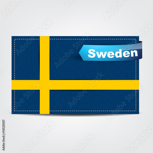 Fabric texture of the flag of Sweden
