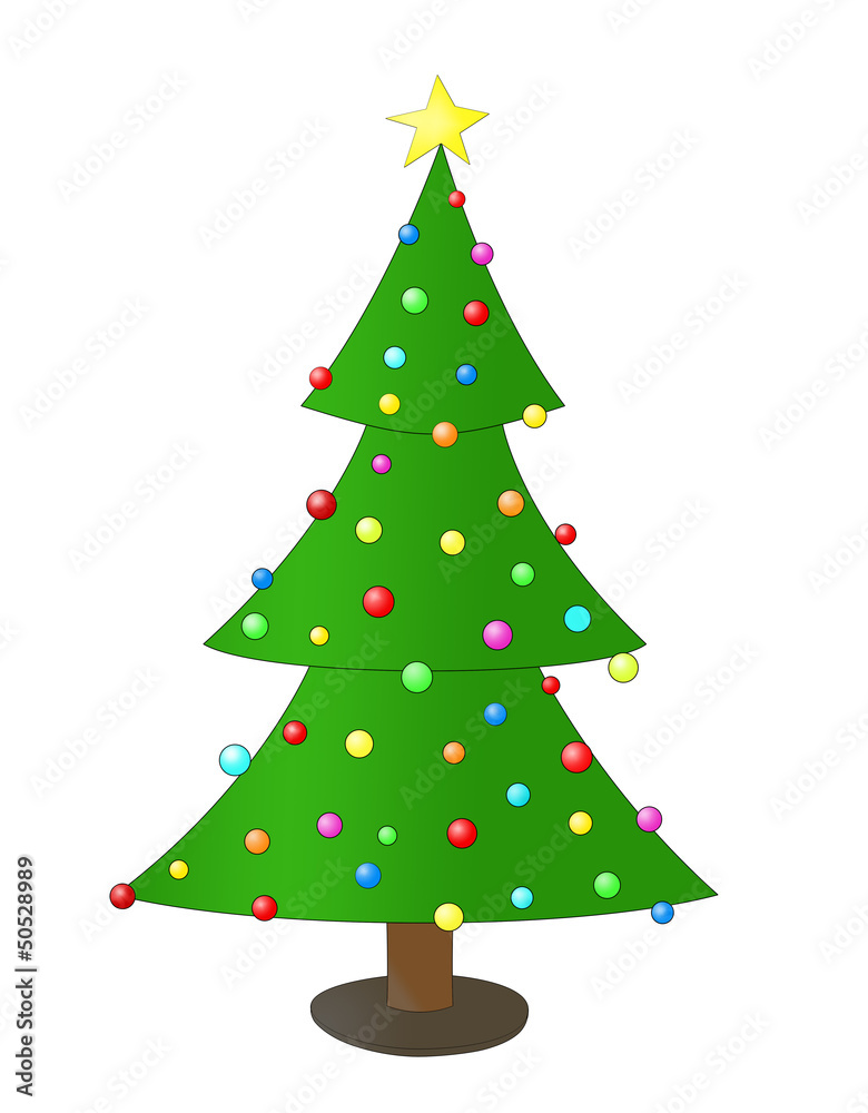 Illustration of decorated Christmas tree Illustration of decorated Christmas tree