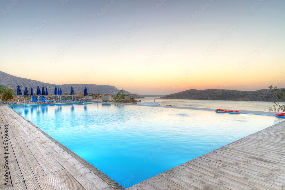 Obraz premium Sunrise over Mirabello Bay on Crete, Greece