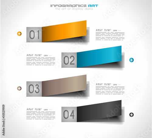 Infographic design template with paper tags