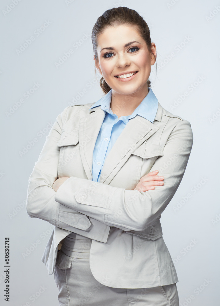 Portrait of smiling business woman, isolated Portrait of smiling business woman, isolated