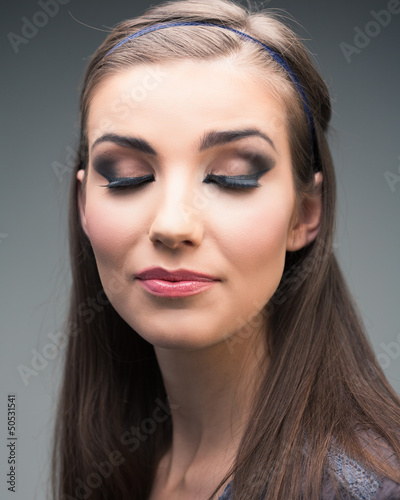 close up woman face