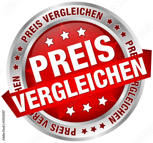 Button Banner "Preis vergleichen" rot/silber