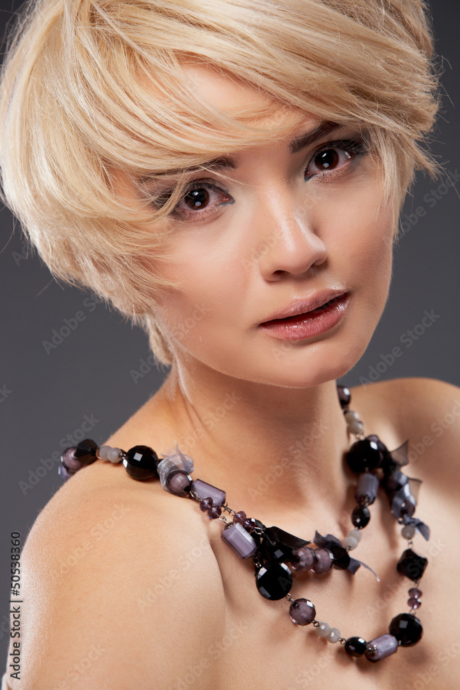 Woman portrait with blonde hair
