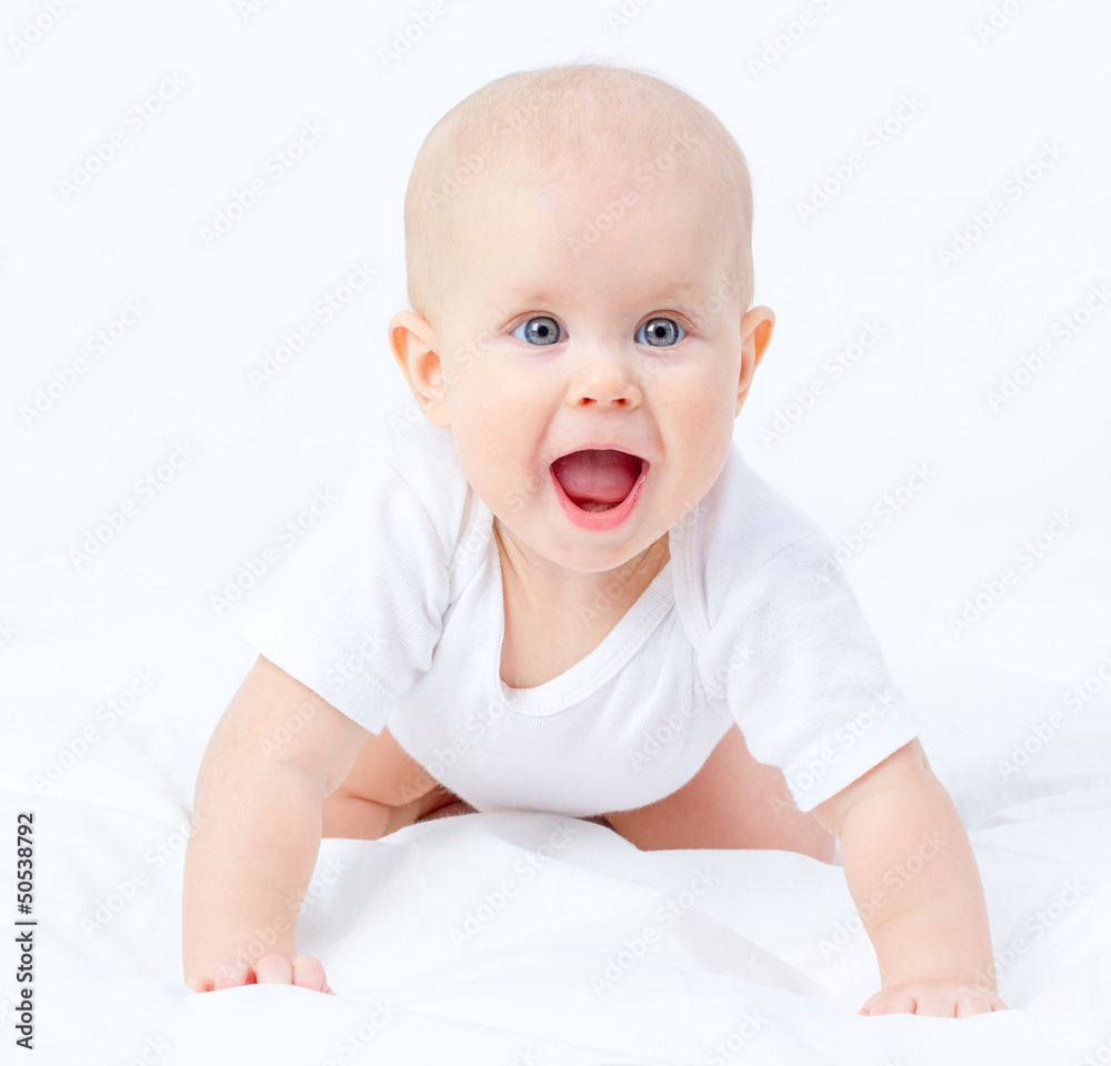 Portrait of a cute tiny blue eyes surprised baby Portrait of a cute tiny blue eyes surprised baby
