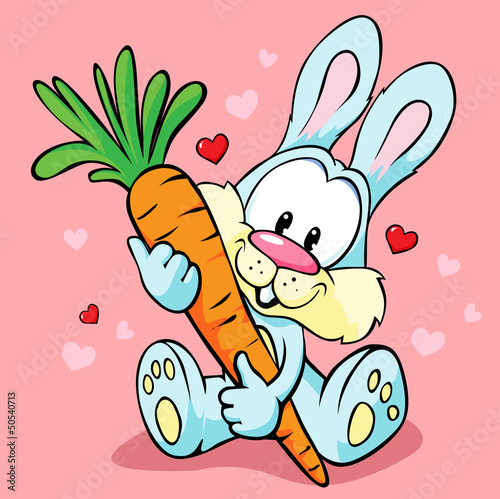cute bunny hold carrot