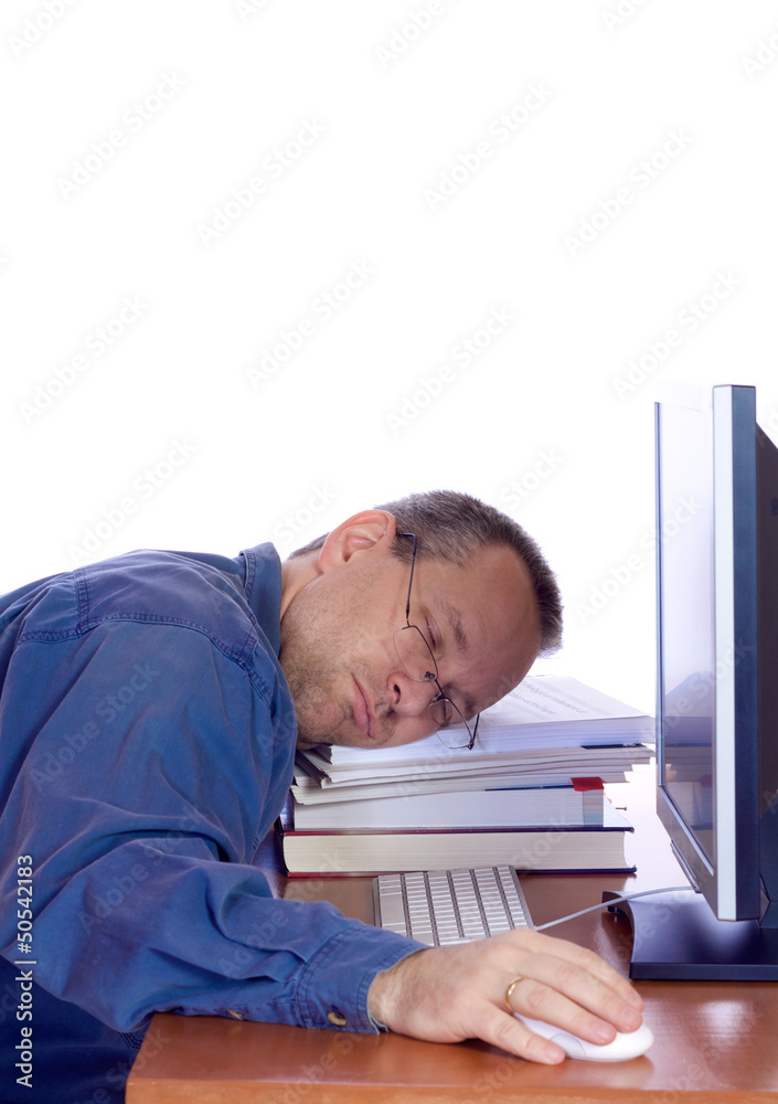 Obraz premium Tired computer guy
