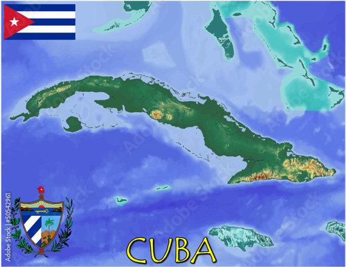 Cuba America Caribbean national emblem map symbol motto