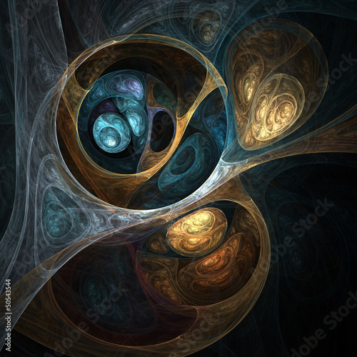 Dark swirly pattern, digital fractal art design or illustration