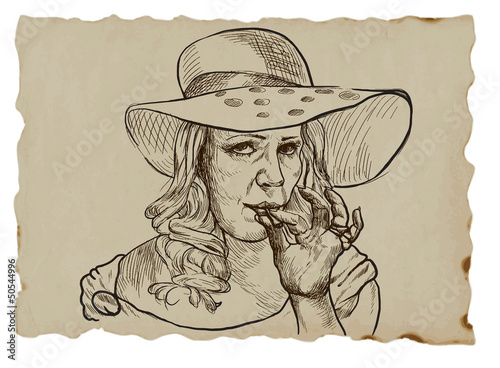lady from the higher social strata smokes marijuana joint
