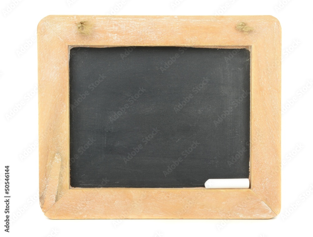 A chalkboard blackboard with copy space on white background A chalkboard blackboard with copy space on white background