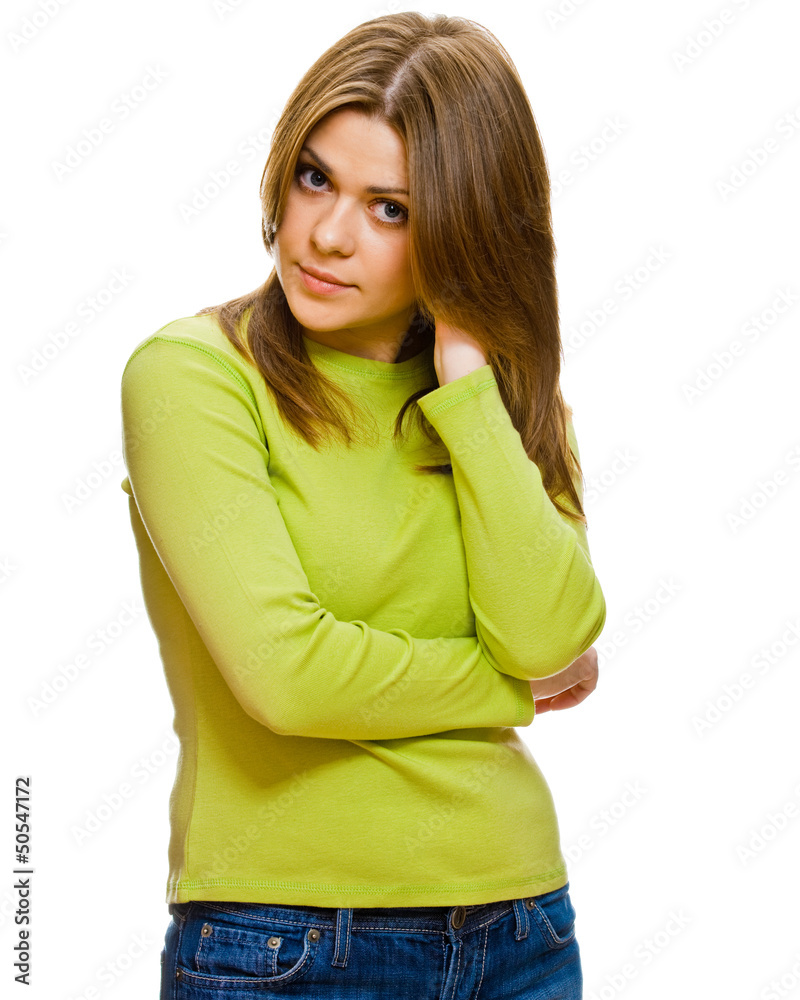 serious young female serious young female