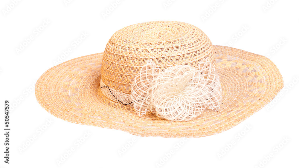 beach hat isolated on white background . beach hat isolated on white background .