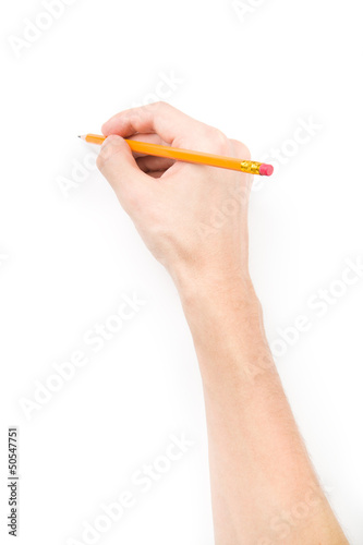 Hand with pencil writing something