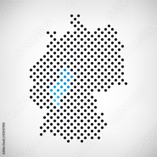 Hessen in Deutschland Karte punktiert