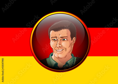 Mann mit deutscher Flagge