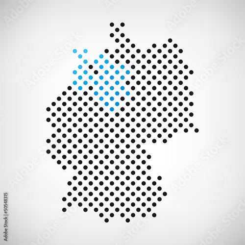 Niedersachsen in Deutschland Karte punktiert