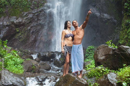 Couple at waterfall