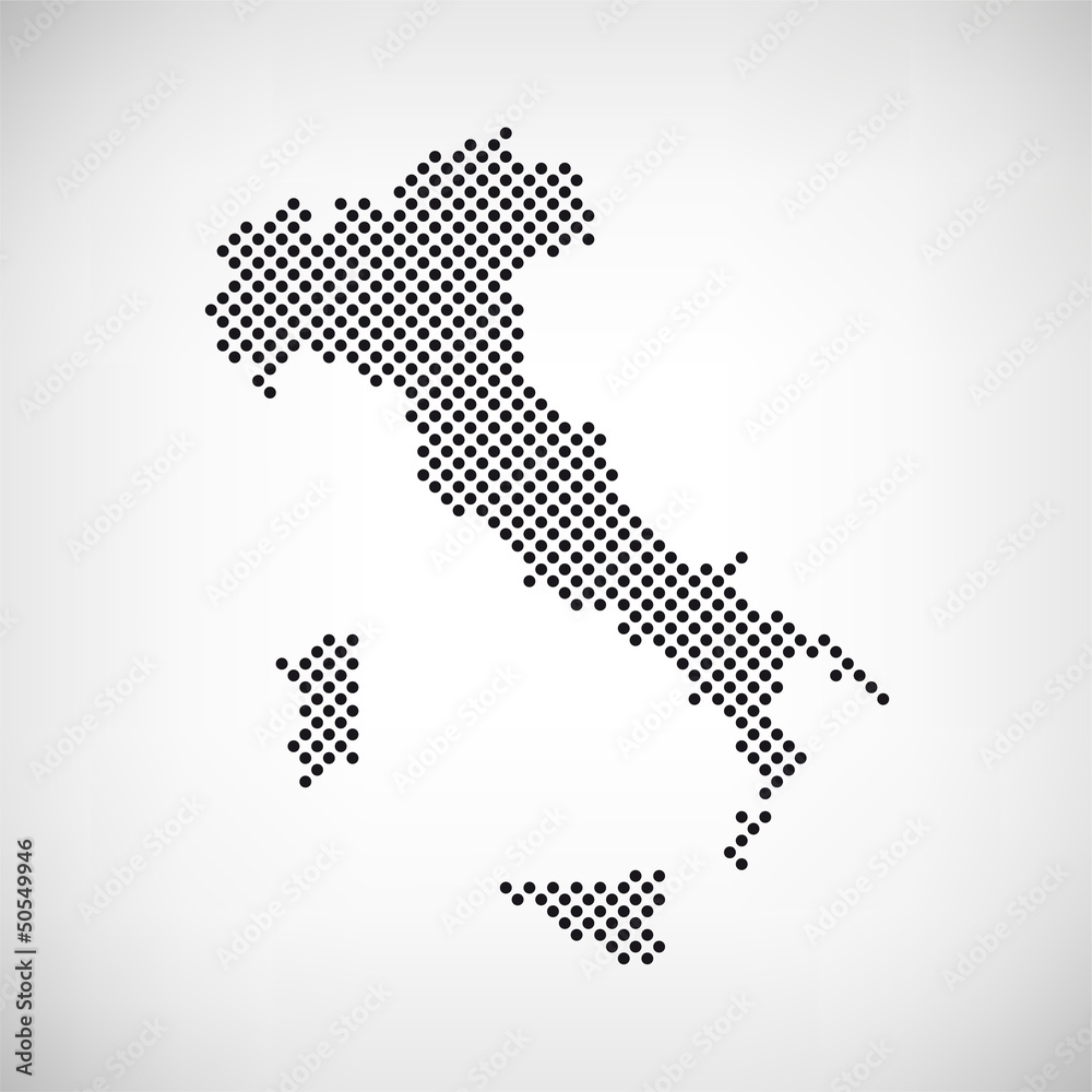 Italien Karte punktiert