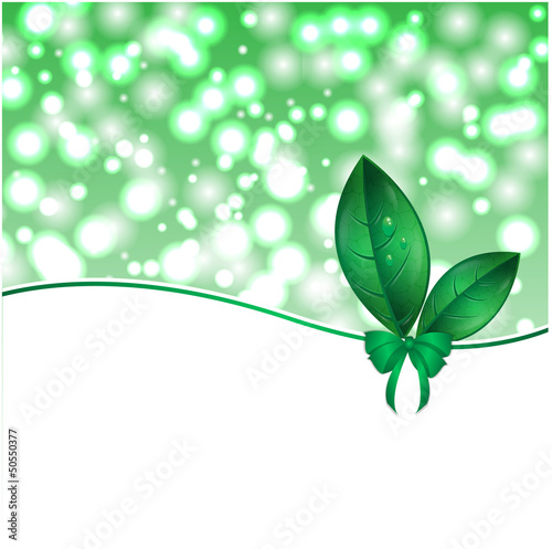 ablaze background with leaves and ribbon