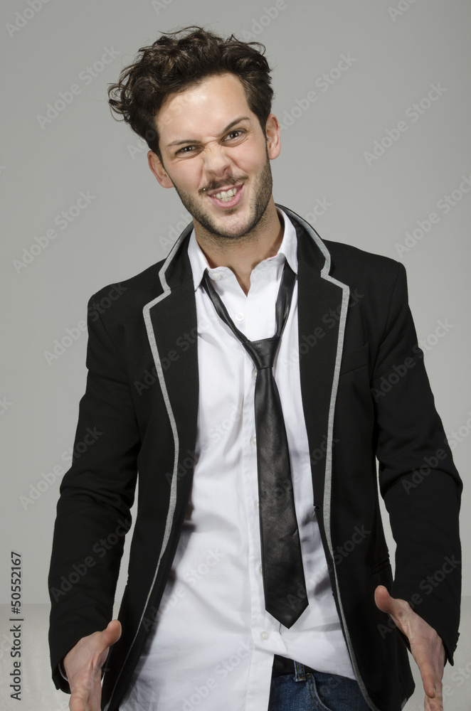 Fototapeta premium Waist Up of a handsome boy young