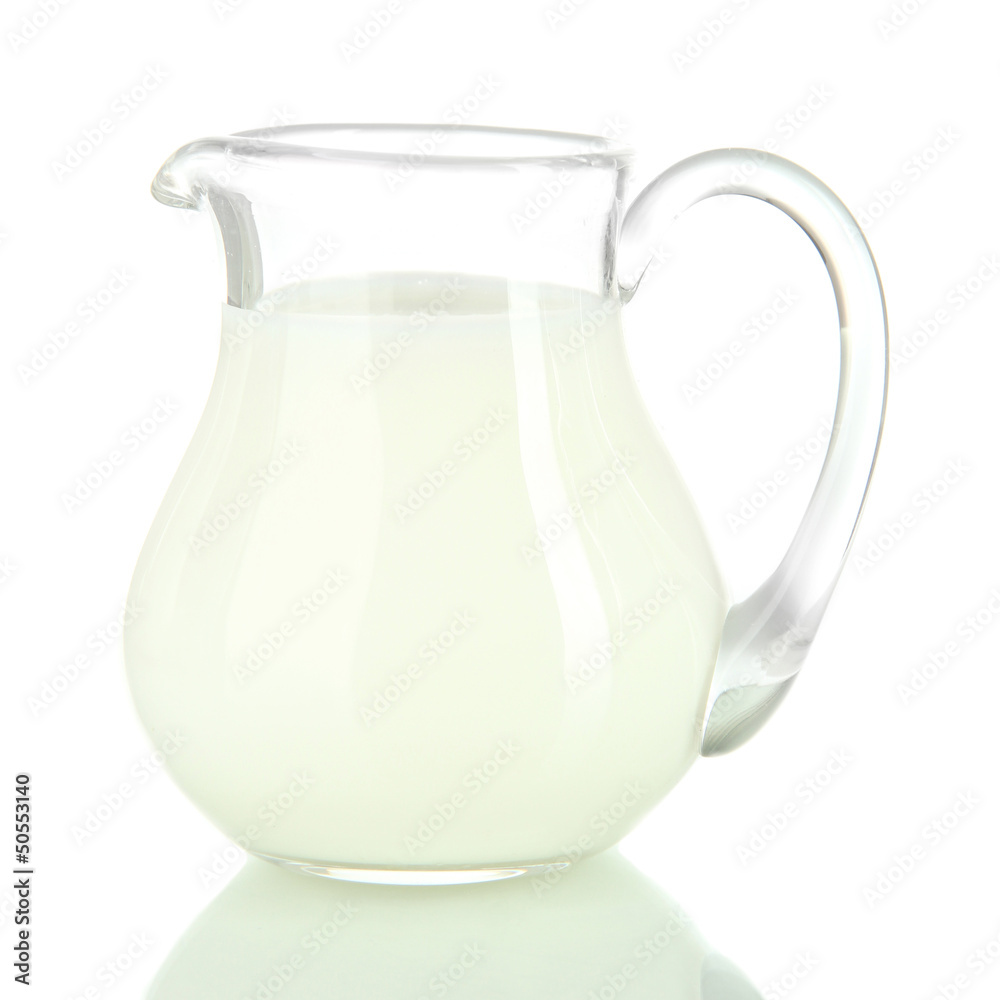 Pitcher of milk isolated on white Pitcher of milk isolated on white