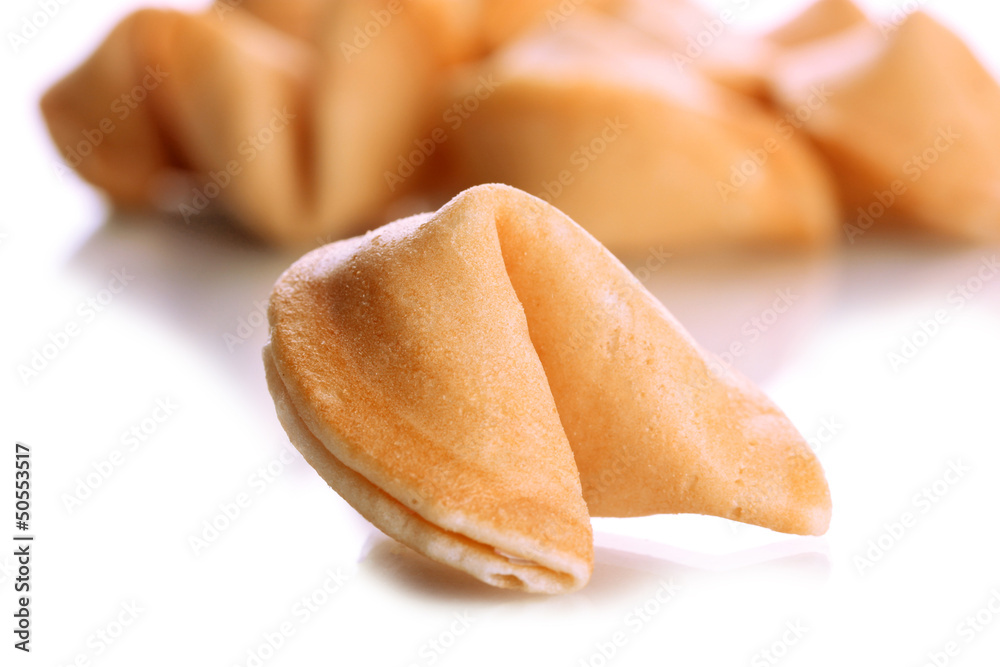 Fortune cookies, isolated on white Fortune cookies, isolated on white