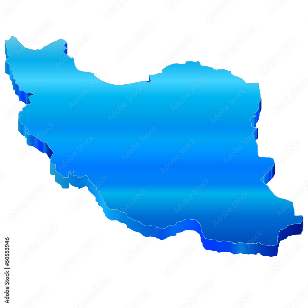 Fototapeta premium イラン 地図 3D