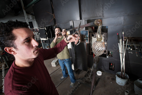 Εκτύπωση καμβά Students Working with Glass Art