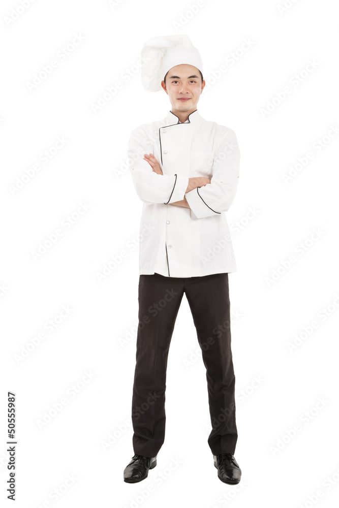 happy young chief isolated on white happy young chief isolated on white