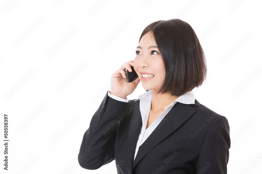 電話をする女性 ビジネス 電話をする女性 ビジネス