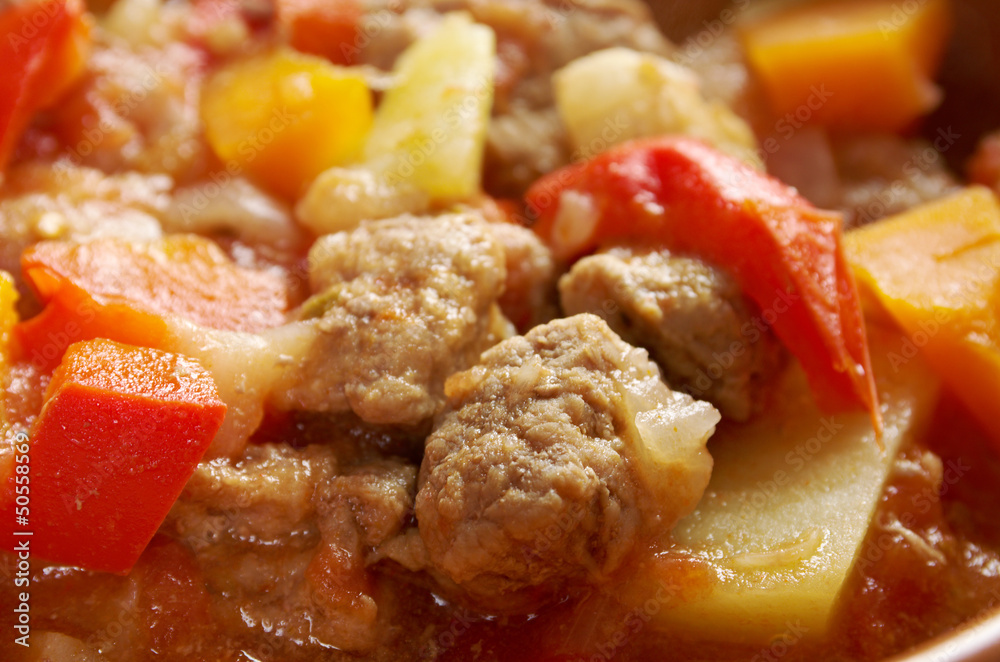l Hungarian hot goulash soup l Hungarian hot goulash soup