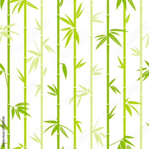 Seamless Pattern Bamboo Green Colors