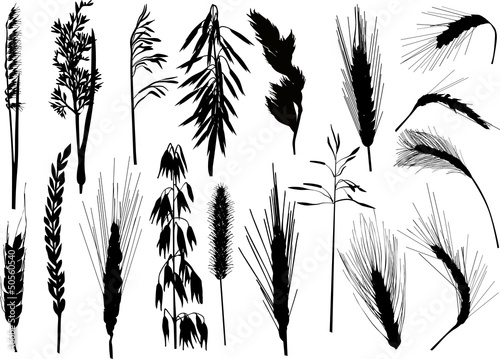 cereal black silhouettes collection isolated on white