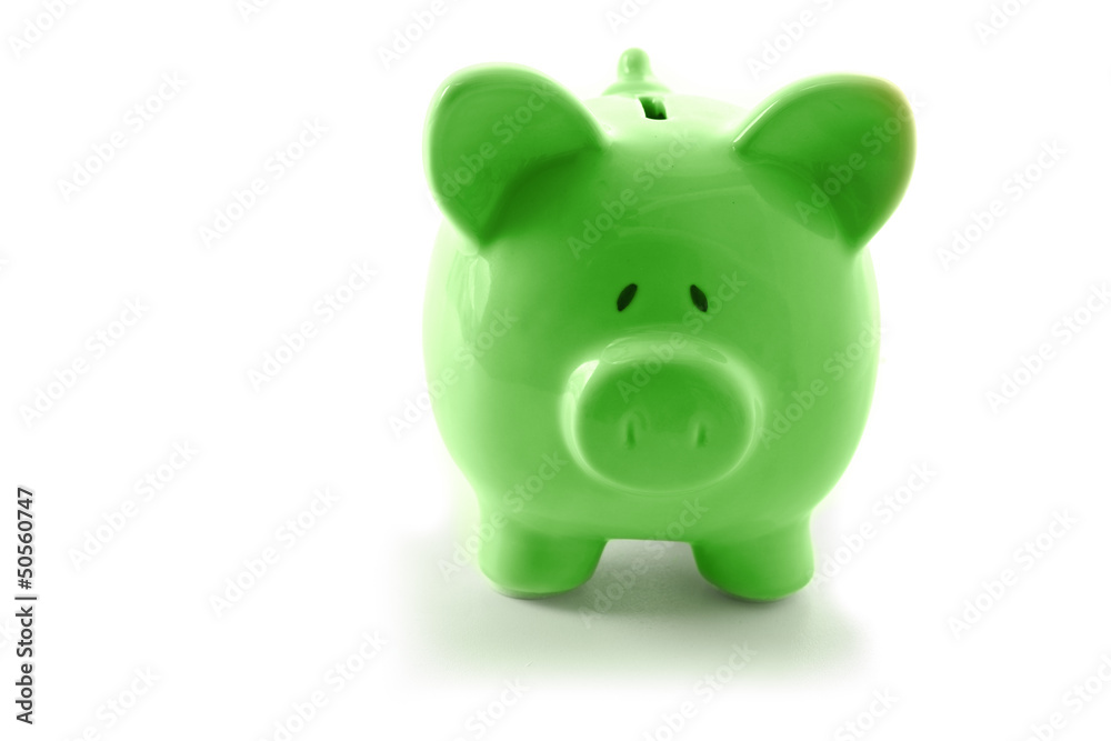 Green piggy bank Green piggy bank