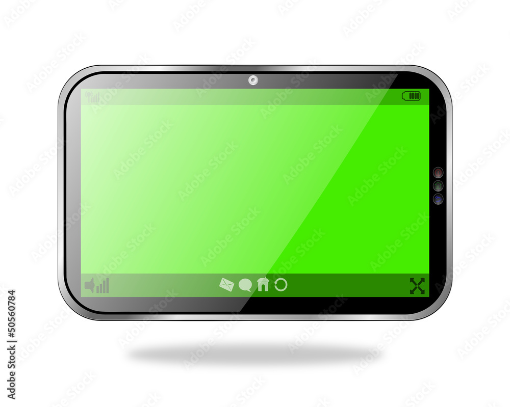 Tablet PC with a Blank Green Screen