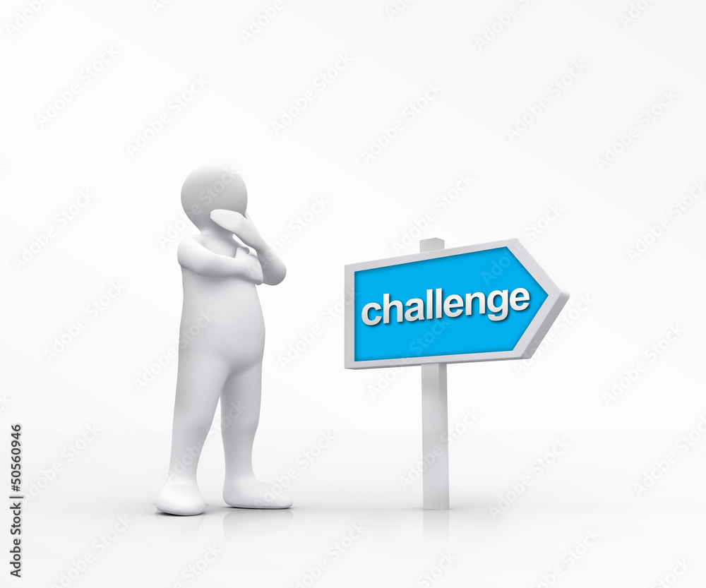 White figure choosing the road of challenge White figure choosing the road of challenge