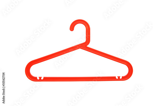 red plastic clothes hanger