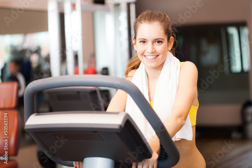 Woman training in a fitness club