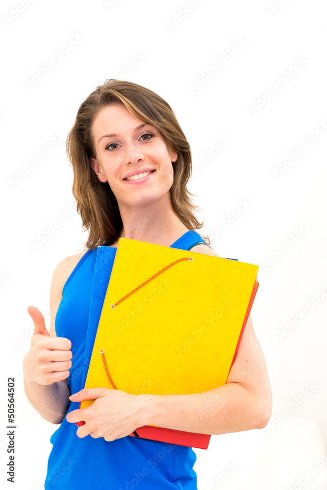 woman hold a folder